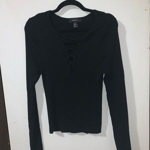 Forever21 Plus Knit Criss Cross Long Sleeve